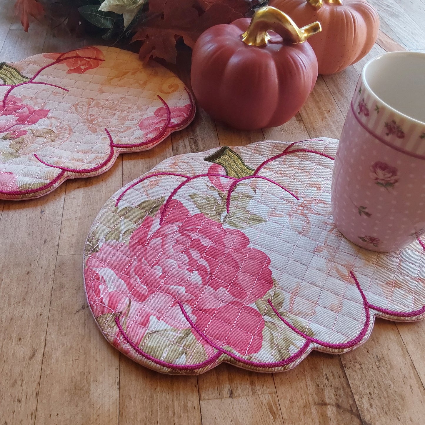 Pumpkin mug rugs, set of two