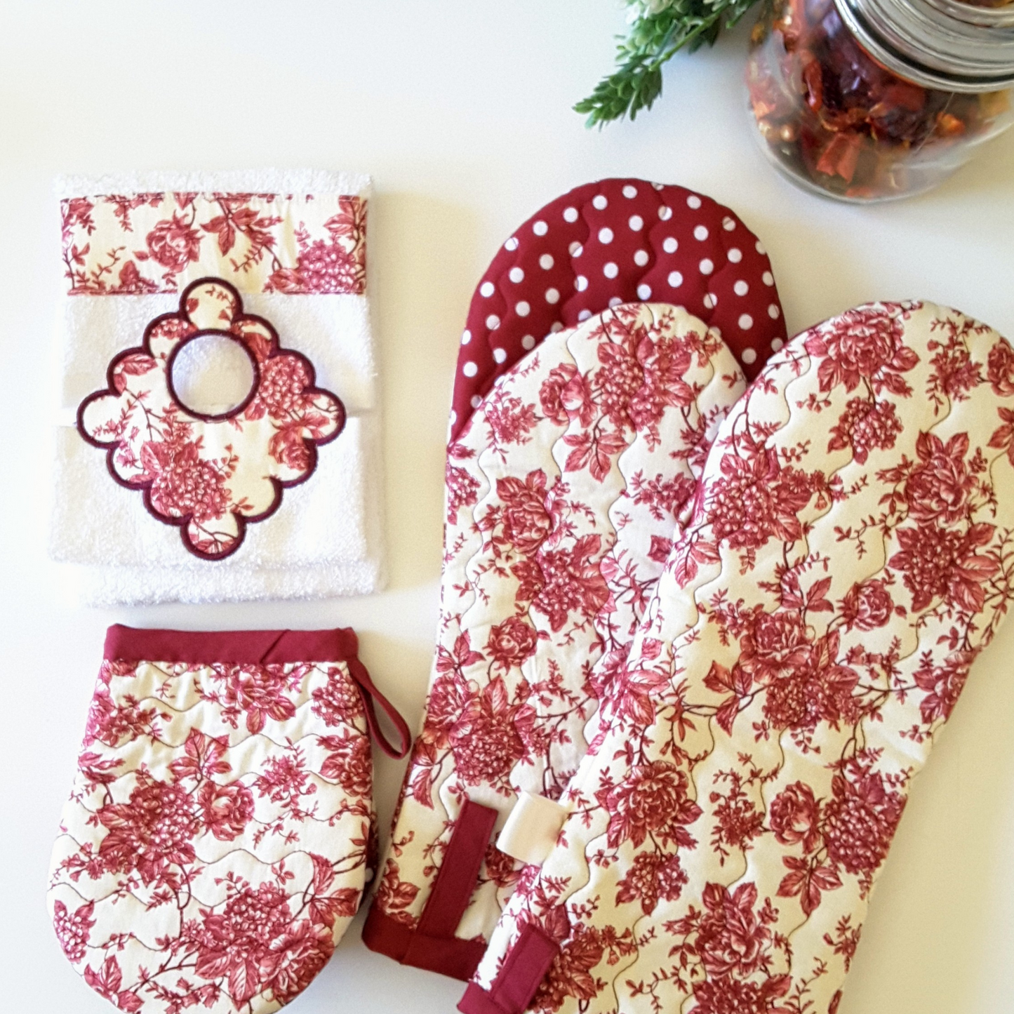 Kitchen Oven Mitt, Oven Glove and Kitchen Towel Gift Set