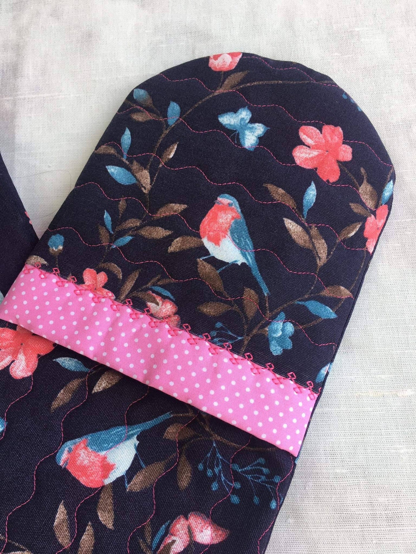 Double Oven Mitt in dark blue