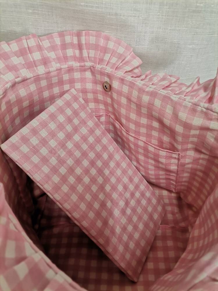 Large Floral Shopping Bag with Ruffles