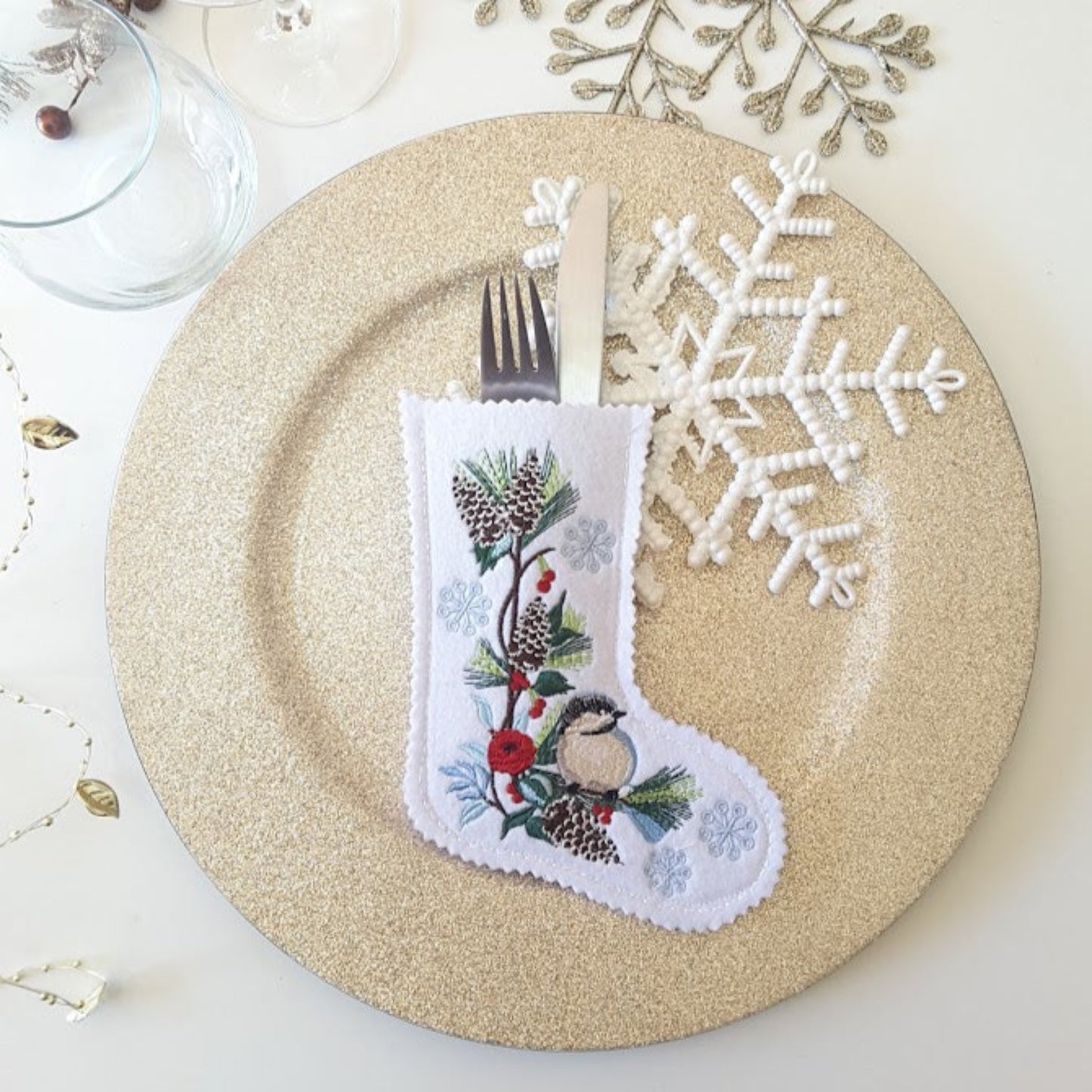 Christmas Stocking Cutlery Holder