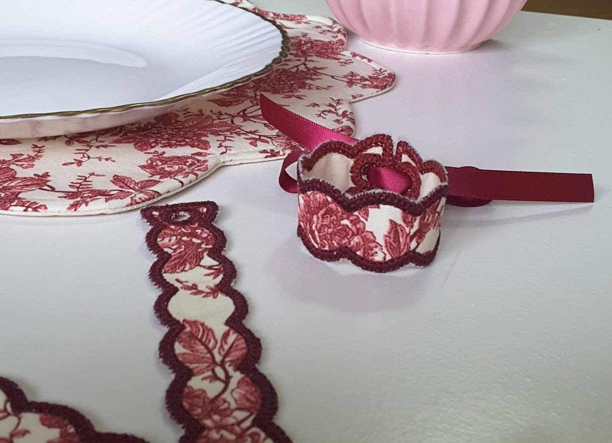 Red Toile Quilted Placemats