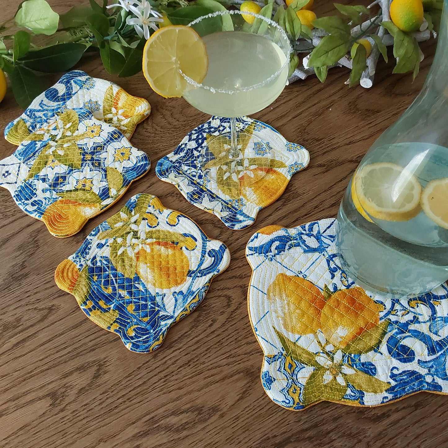 Komplet prešitih podstavkov Lemon