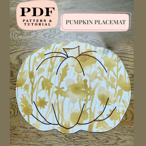 Pumpkin placemat PDF sewing pattern and tutorial