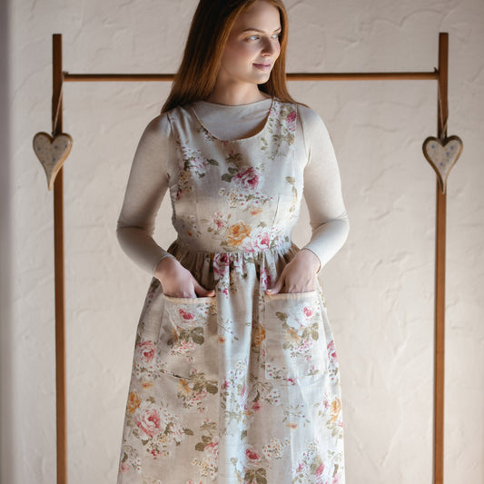 Wrap around apron dress