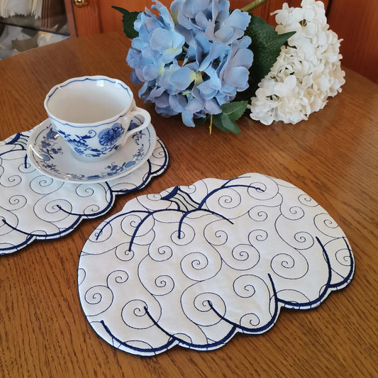 Pumpkin Mug rugs, set of two