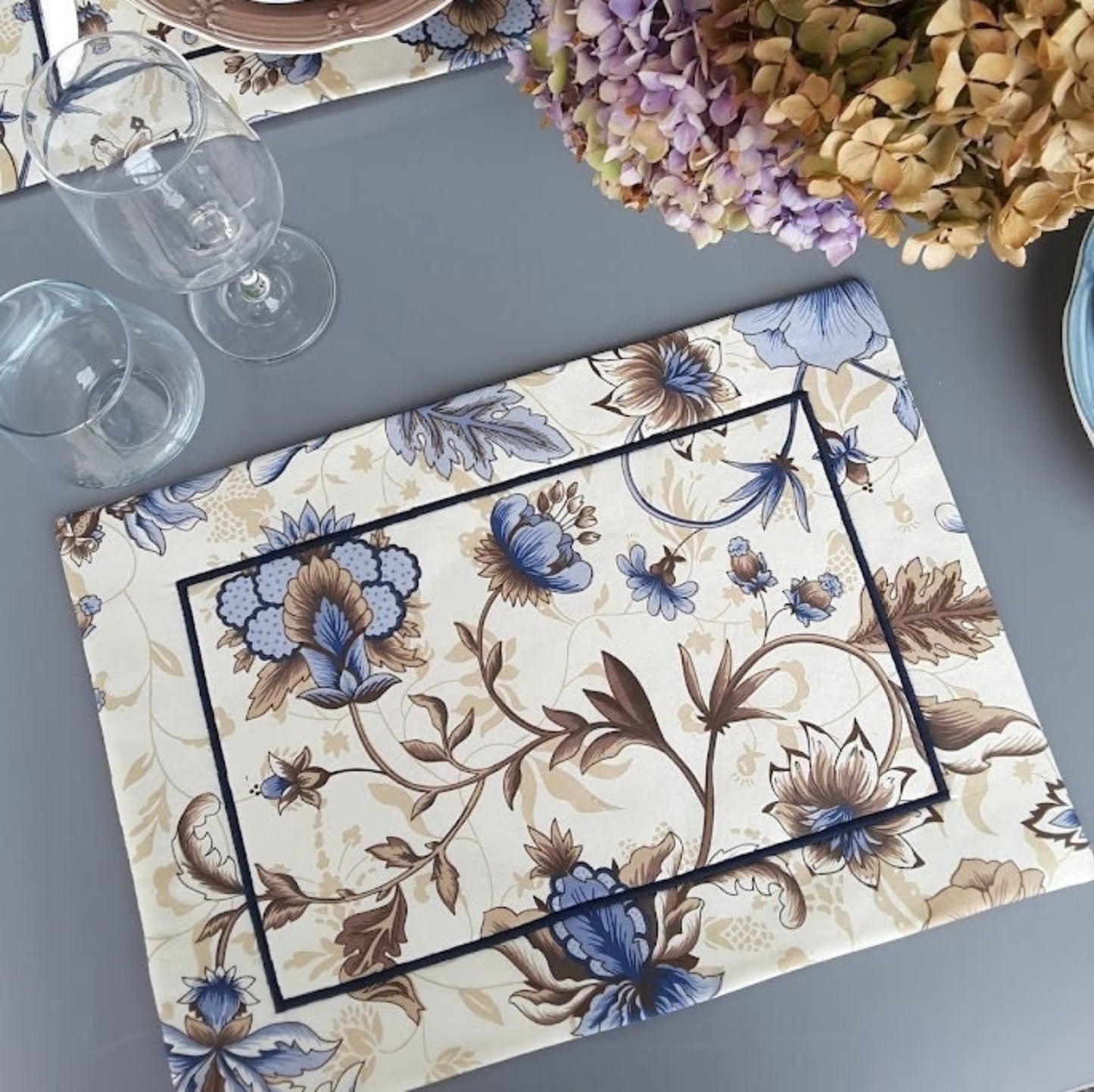 Table Mats in Beige and Blue