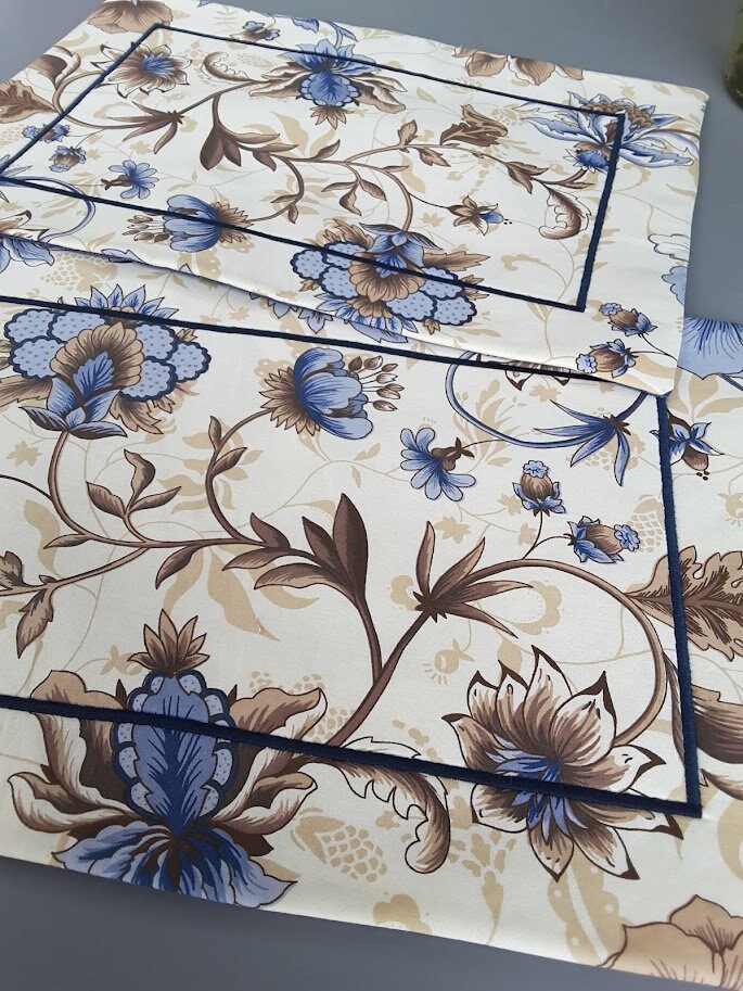 Table Mats in Beige and Blue